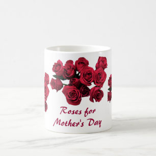 Caneca De Café Dia das mães das rosas vermelhas