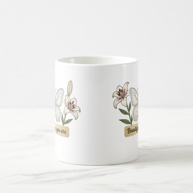 Caneca De Café Dia das Mães - Dia da Mamãe - Flor de Borboleta (Centro)
