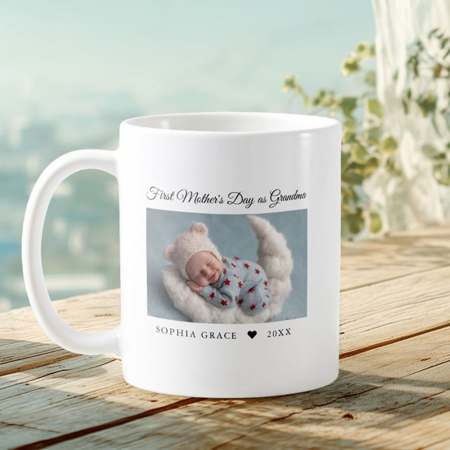 Caneca De Café Dia das Mães Inesquecível como Avó com Foto do Nov (Criador carregado)
