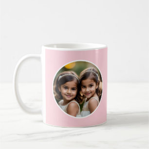 Caneca De Café Dia das Mães Palavras Personalizadas e Foto Rosa B