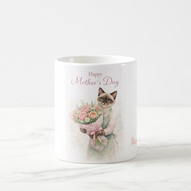 Caneca De Café Dia das Mães para amantes de gatos (Centro)