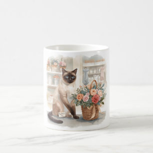 Caneca De Café Dia das Mães para amantes de gatos siameses mãe de
