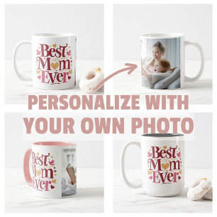 Caneca De Café Dia das Mães Personalize Foto Melhor Mãe de Todas 