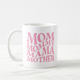Caneca De Café Dia das Mães Rosa com Nome e Ano