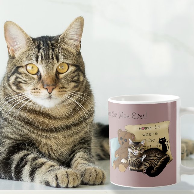Caneca De Café Dia das Mães Rosa Tabby Aconchegante (Criador carregado)