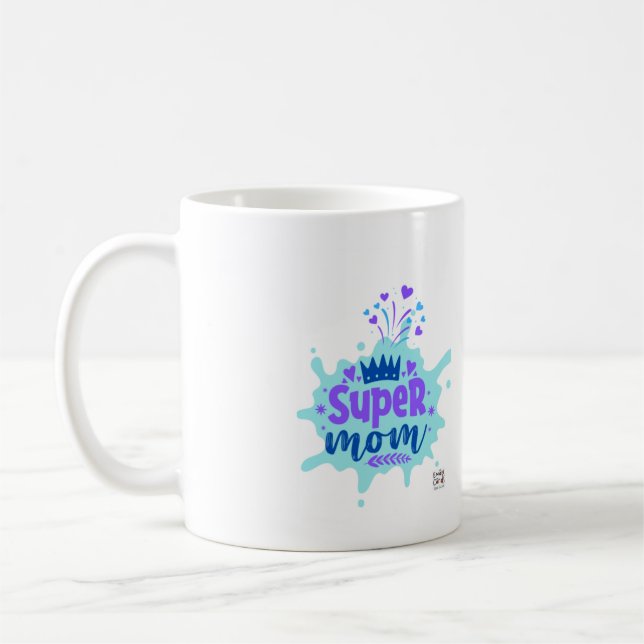 Caneca De Café Dia das Mães - Super Mamãe (Esquerda)