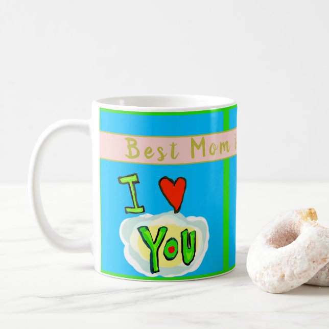 Caneca De Café Dia das Mães, Vida no Amor Personaliza Mug de Café (Com Donut)