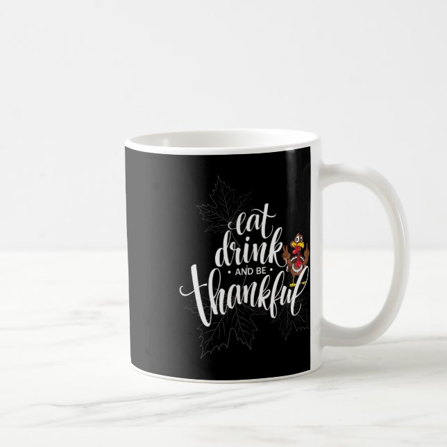 Caneca De Café Dia de Ação de Graças Coma Beba E Seja Grato  (Direita)