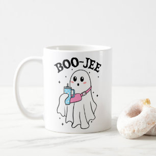 Caneca De Café Dia de as Bruxas engraçado Boo Jee Ghost Retro