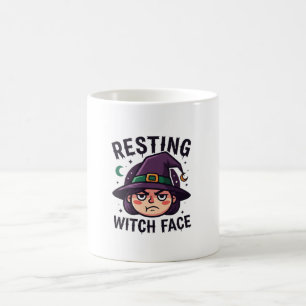 Caneca De Café Dia de as Bruxas engraçado de bruxa em repouso ass