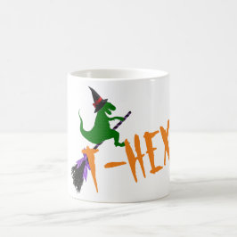 Caneca De Café Dia de as Bruxas engraçado de bruxa T-hex T-rex as