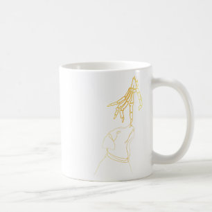 Caneca De Café Dia de as Bruxas engraçado de Mão do Esqueleto Neg