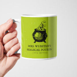 Caneca De Café Dia de as Bruxas engraçado de poção mágica verde