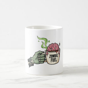 Caneca De Café Dia de as Bruxas engraçado do Cérebro de Combustív
