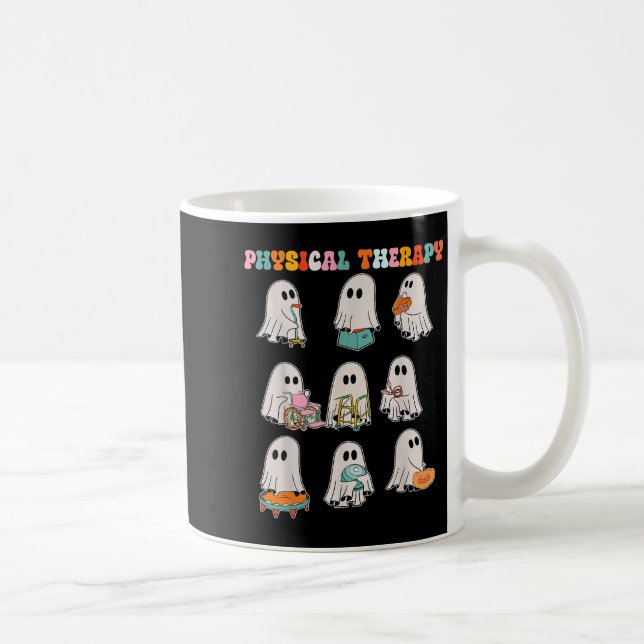 Caneca De Café Dia de as Bruxas engraçado Fantasma Terapêutica Fí (Direita)