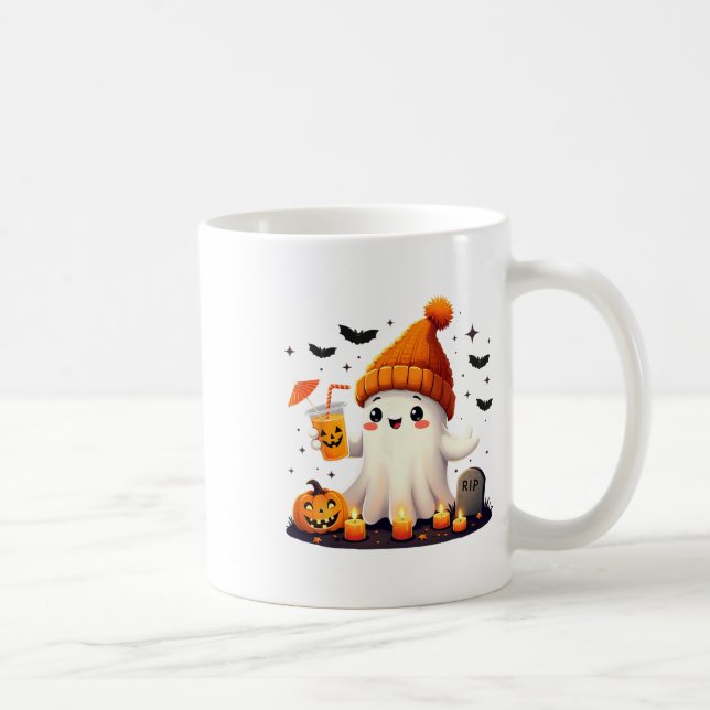 Caneca De Café Dia de as Bruxas engraçado Ghost Ghost Gice Coffee (Direita)