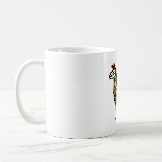 Caneca De Café Dia de as Bruxas engraçado Llama Skeleton - (Esquerda)