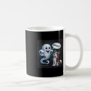 Caneca De Café Dia de as Bruxas engraçado Rouco Fantasma Cachorro