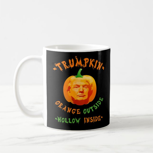 Caneca De Café Dia de as Bruxas engraçado Trumpkin Clássico (Esquerda)