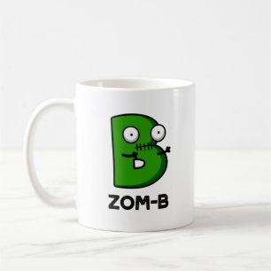 Caneca De Café Dia de as Bruxas engraçado Zombie-b, alfabeto B