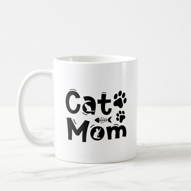 Caneca De Café Dia de as mães Cat Mãe (Esquerda)