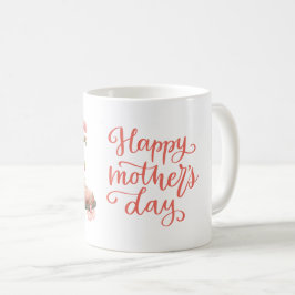 Caneca De Café Dia de as mães com Flor de Cravos Rosa para a Mãe