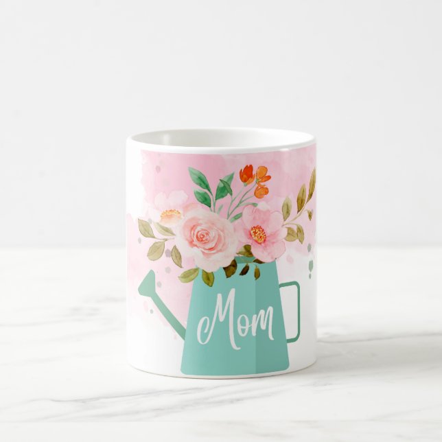Caneca De Café Dia de as mães com lata de água e flores (Centro)
