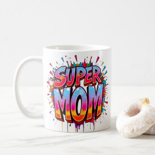 Caneca De Café Dia de as mães de citação da Super Mãe