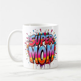 Caneca De Café Dia de as mães de citação da Super Mãe