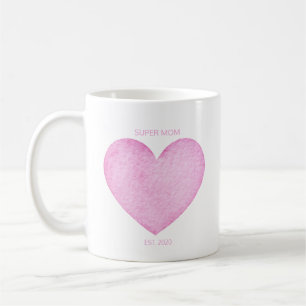 Caneca De Café Dia de as mães de Coração Rosa Pink da Super M