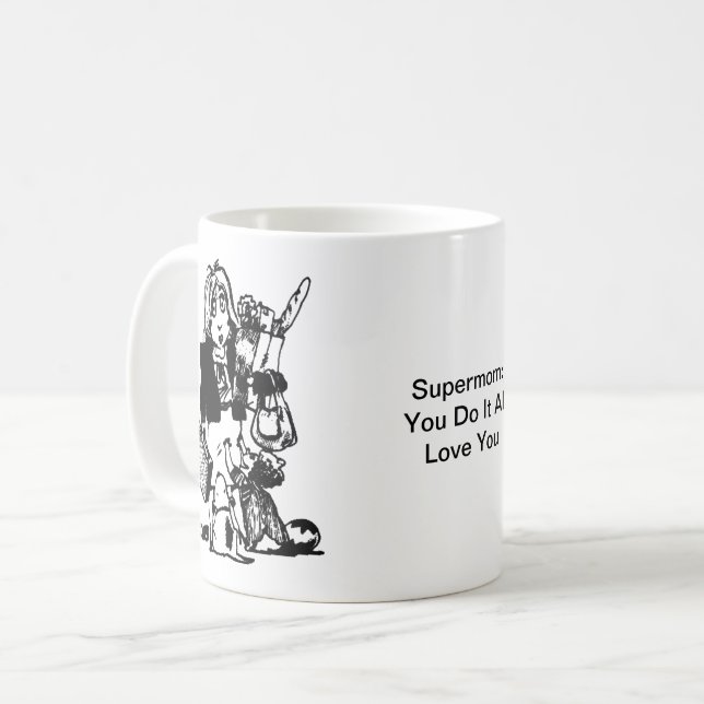 Caneca De Café Dia de as mães de Mensagens Personalizadas da Supe (Frente Esquerda)