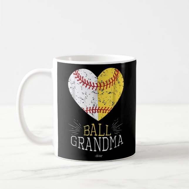 Caneca De Café Dia de as mães de Softball Vovô Bola de Beisebol (Esquerda)