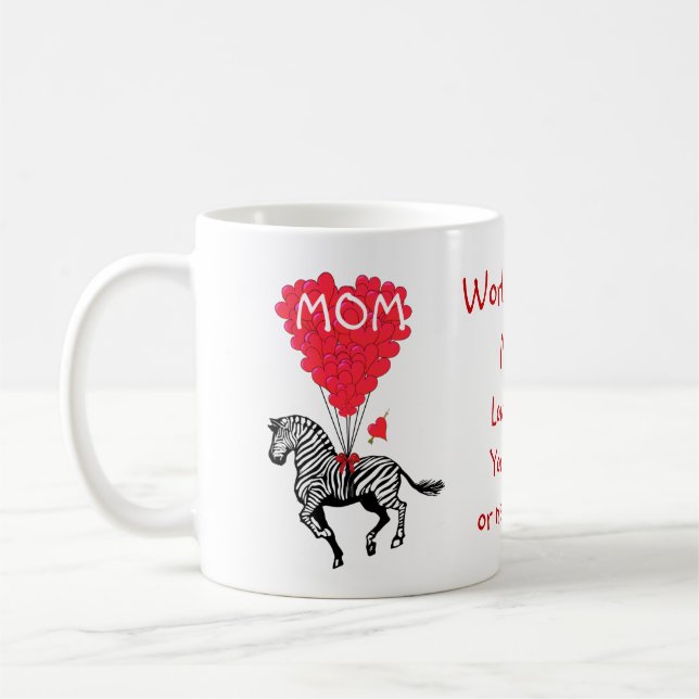Caneca De Café Dia de as mães de zebra engraçado personalizado (Esquerda)