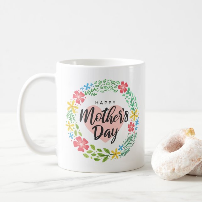 Caneca De Café Dia de as mães Feliz (Com Donut)
