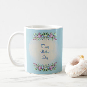 Caneca De Café Dia de as mães FELIZ (AZUL-LUZ) MASSA DE CAFÉ