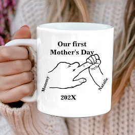 Caneca De Café Dia de as mães Feliz da Primeira Mãe