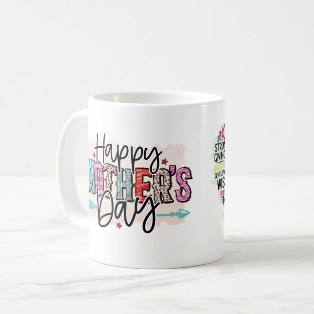 Caneca De Café Dia de as mães Feliz e Bonito para a mamãe (Frente Esquerda)