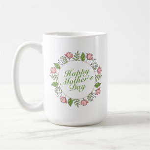 Caneca De Café Dia de as mães Feliz Elegante  Mug Clássico