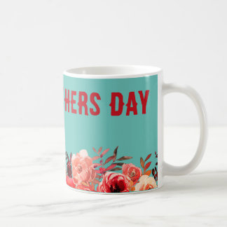 Caneca De Café Dia de as mães Feliz Floral Elegante