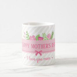 Caneca De Café Dia de as mães Feliz Floral Elegante | Café Mug