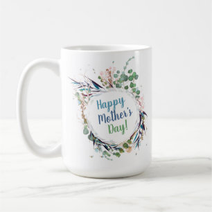 Caneca De Café Dia de as mães Feliz Personalizado Floral Elegante