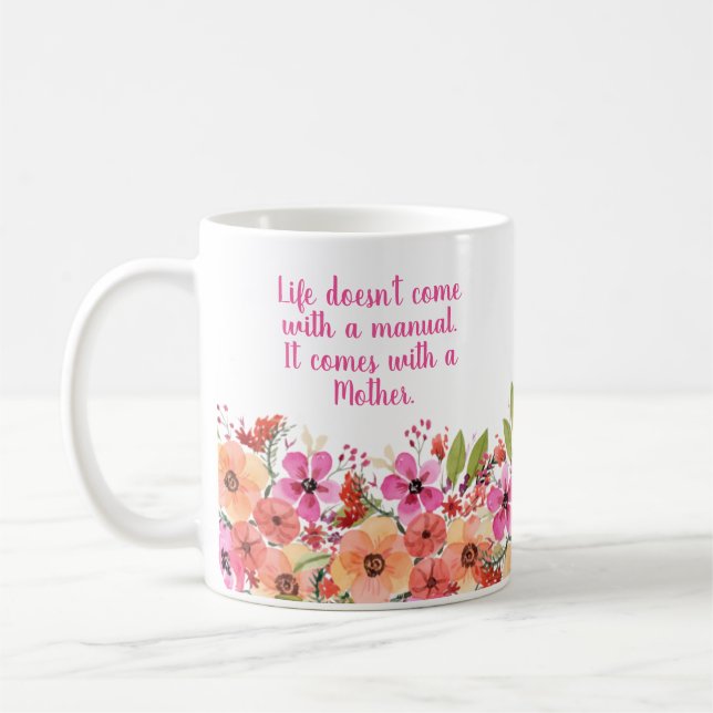 Caneca De Café Dia de as mães Floral (Esquerda)