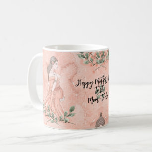 Caneca De Café Dia de as mães Mãe a Ser Pêssego