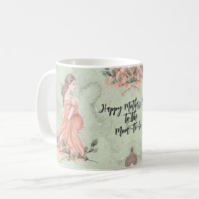 Caneca De Café Dia de as mães Mãe para Ser Verde (Frente Esquerda)