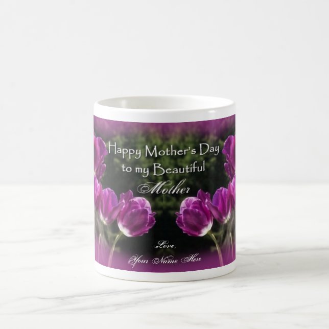 Caneca De Café Dia de as mães - Mãe - Tulipas (Centro)
