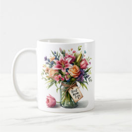 Caneca De Café Dia de as mães Melhor Mãe de Sempre em Aquarela