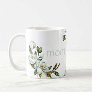 Caneca De Café Dia de as mães Moderno da Magnolia Branca