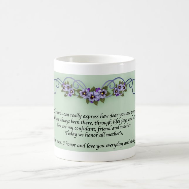 Caneca De Café Dia de as mães Pansy (Centro)