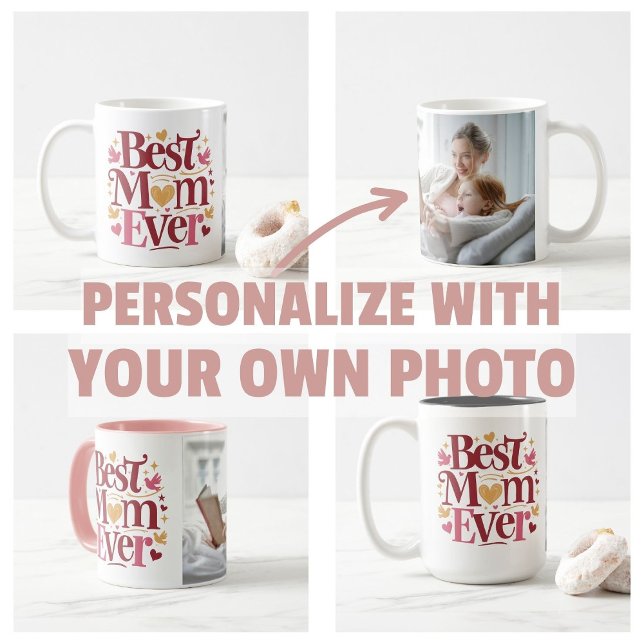 Caneca De Café Dia de as mães Personalizar Fotografia Melhor Mãe  (Mother's Day Best Mom mugs personalize own photo mug photo )