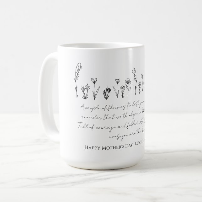 Caneca De Café Dia de as mães personalizável "Melhor Mãe" Mug (Frente Esquerda)